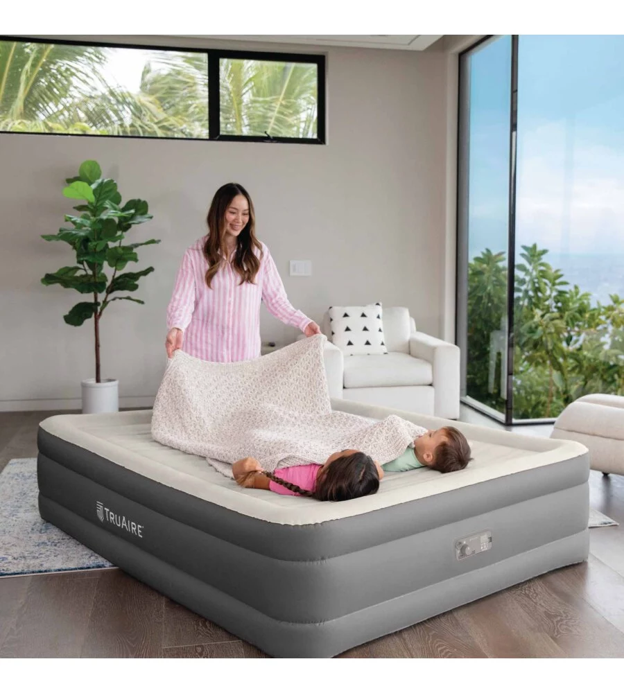 MATERASSO MATRIMONIALE GONFIABILE INTEX "TRUAIRE COMFORT PLUSH" MARRONE 152X203X46 CM - COD. 64036